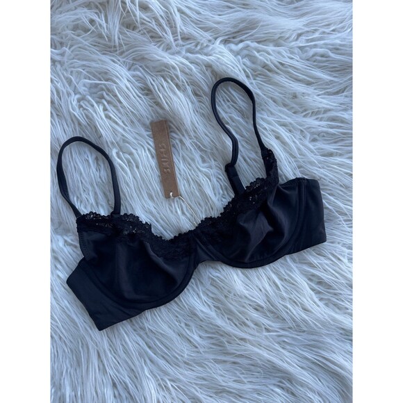 Skims Fits Everybody Lace Demi Underwire Bra Onyx Size 34C - Picture 3 of 7